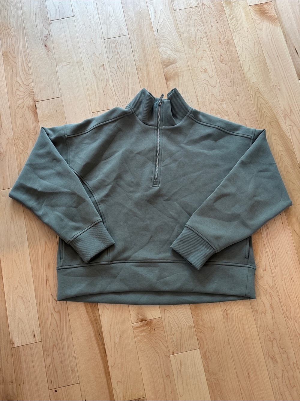 Women’s Quarter-Zip Pullover in Olive Green
